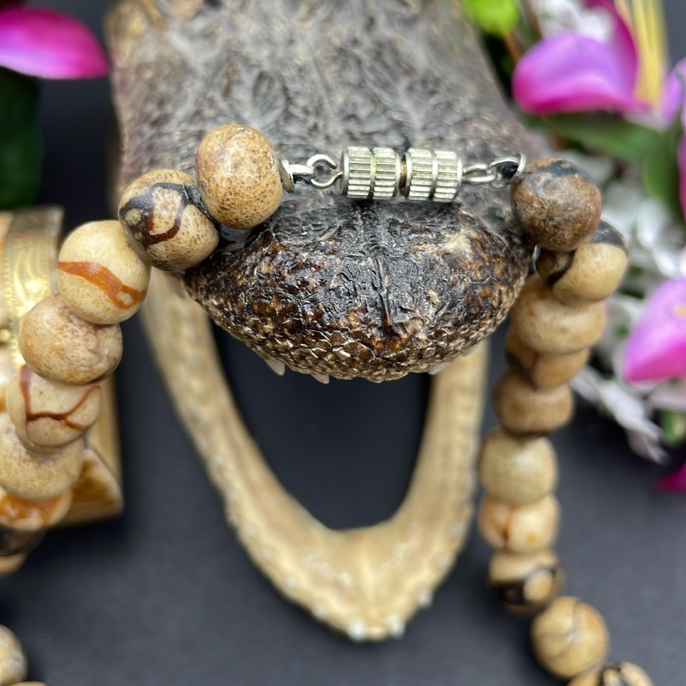 Tiger Coral necklace vintage A25 🔥 - Picture 5 of 5